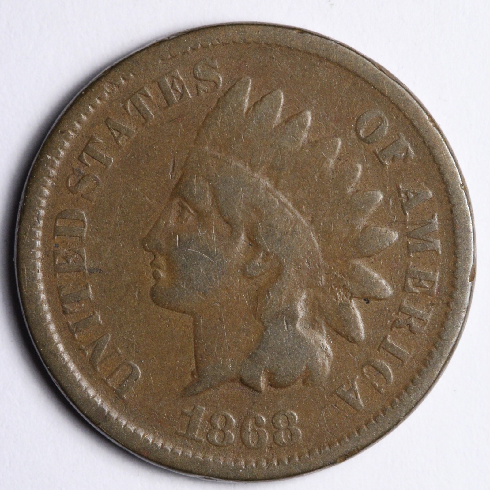 1868 Indian Head Cent Penny VG E142 IXMM