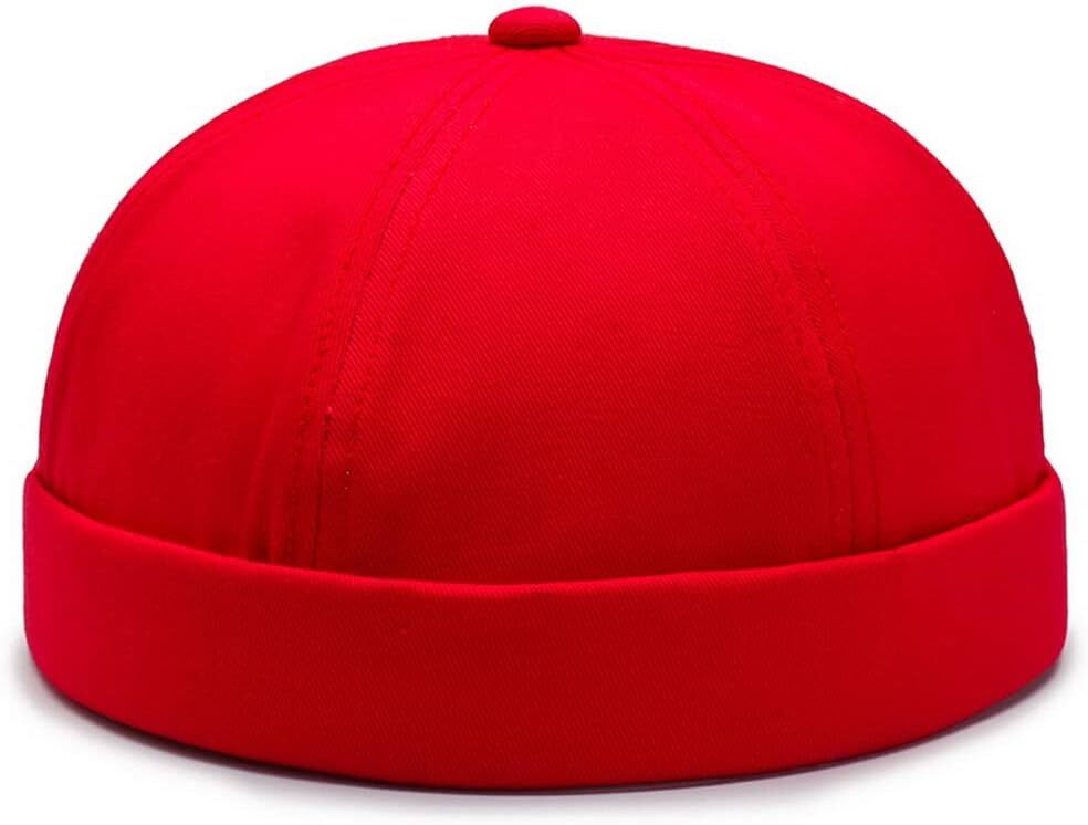 Men's Brimless Hat Adjustable Street Casual Lovers Cap One Size, Red