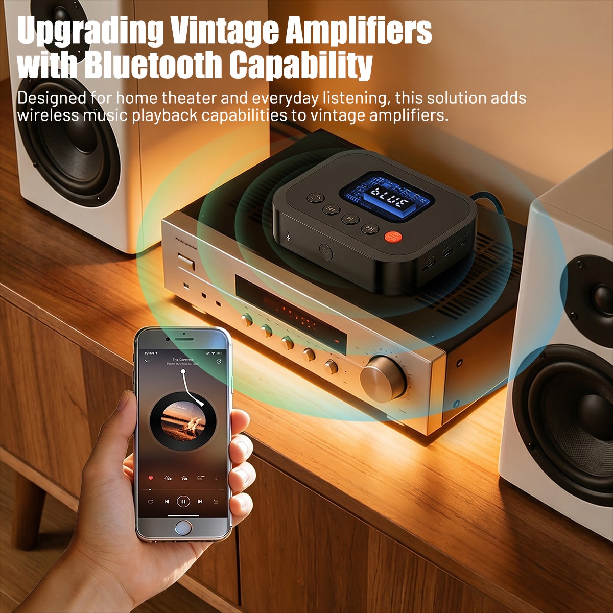Bluetooth 6.0 Transmitter Receiver 2 IN 1 Wireless Audio 3.5mm Jack Aux Adapter