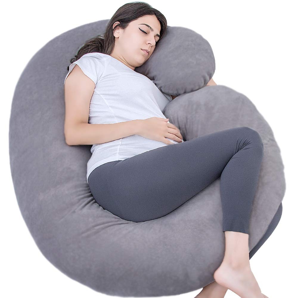 1 MIDDLE ONE Pregnancy Pillow, C Shaped Full Body Pillow for Maternity Suppor...