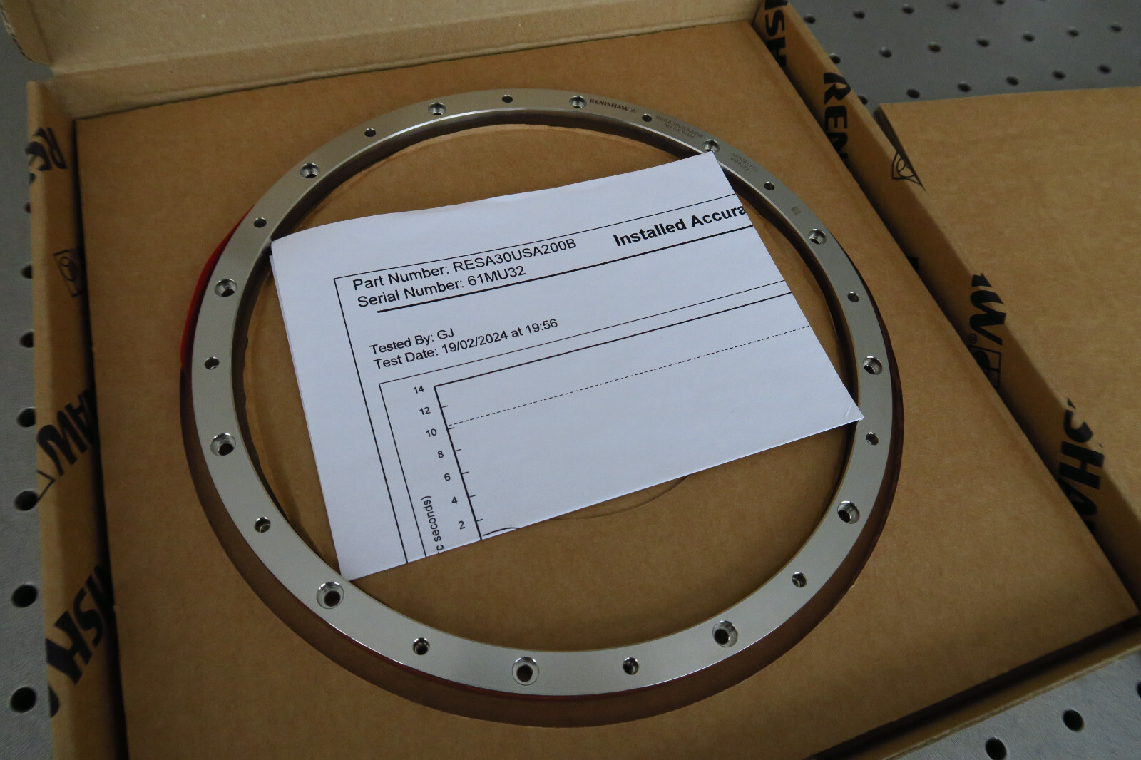 Renishaw RESA30USA200B RESOLUTE ABSOLUTE ENCODER RING 200mm NEW NOS 7.87IN