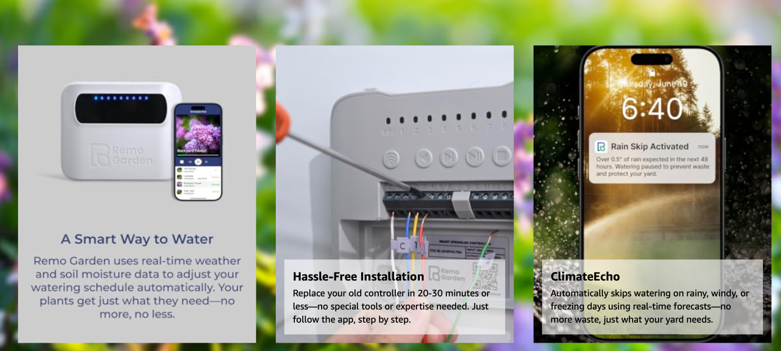 Smart Sprinkler Controller 6 Zone WiFi Irrigation System w/ App & Weather Sched.