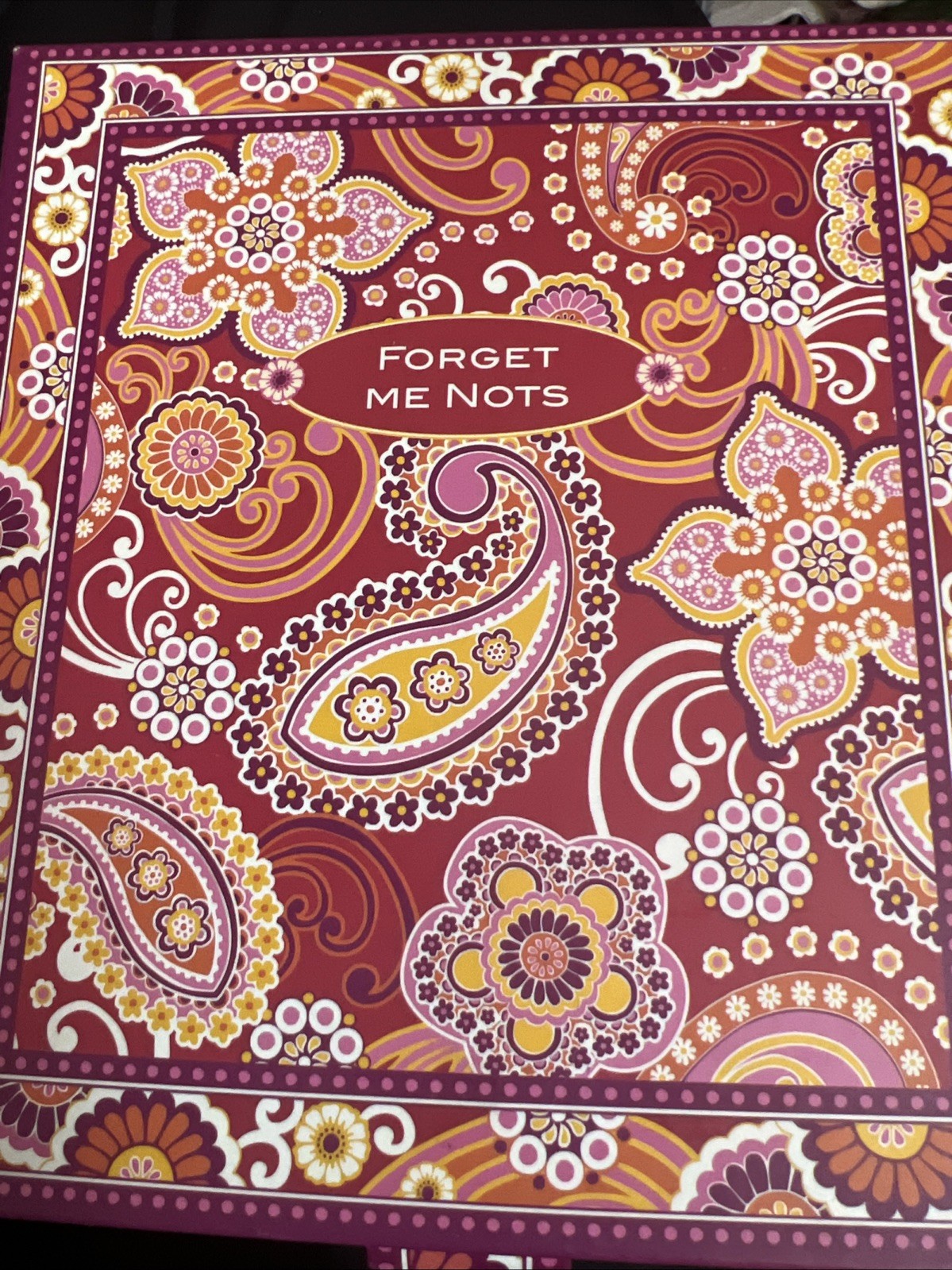 Vera Bradley Sticky Forget Me Nots & List Notepad Pink Paisley NEW
