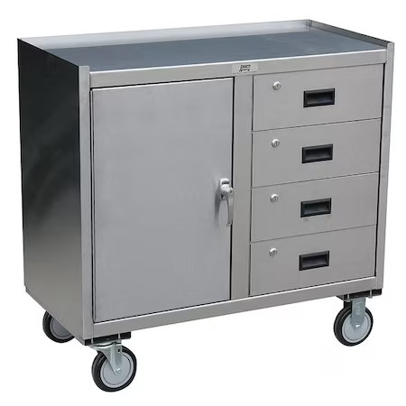 Jamco Yy236u500 Mobile Cabinet Workbench, Ss, 37" W, 27" D