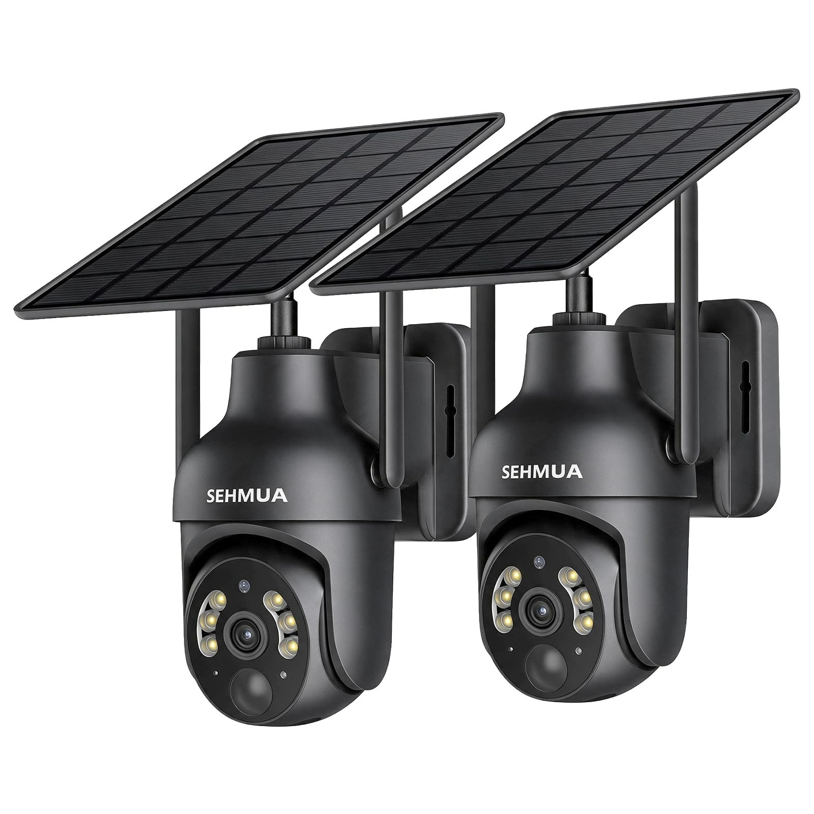 SEHMUA 2K Solar Security Cameras Wireless Outdoor - 2 Pack with Night Vision
