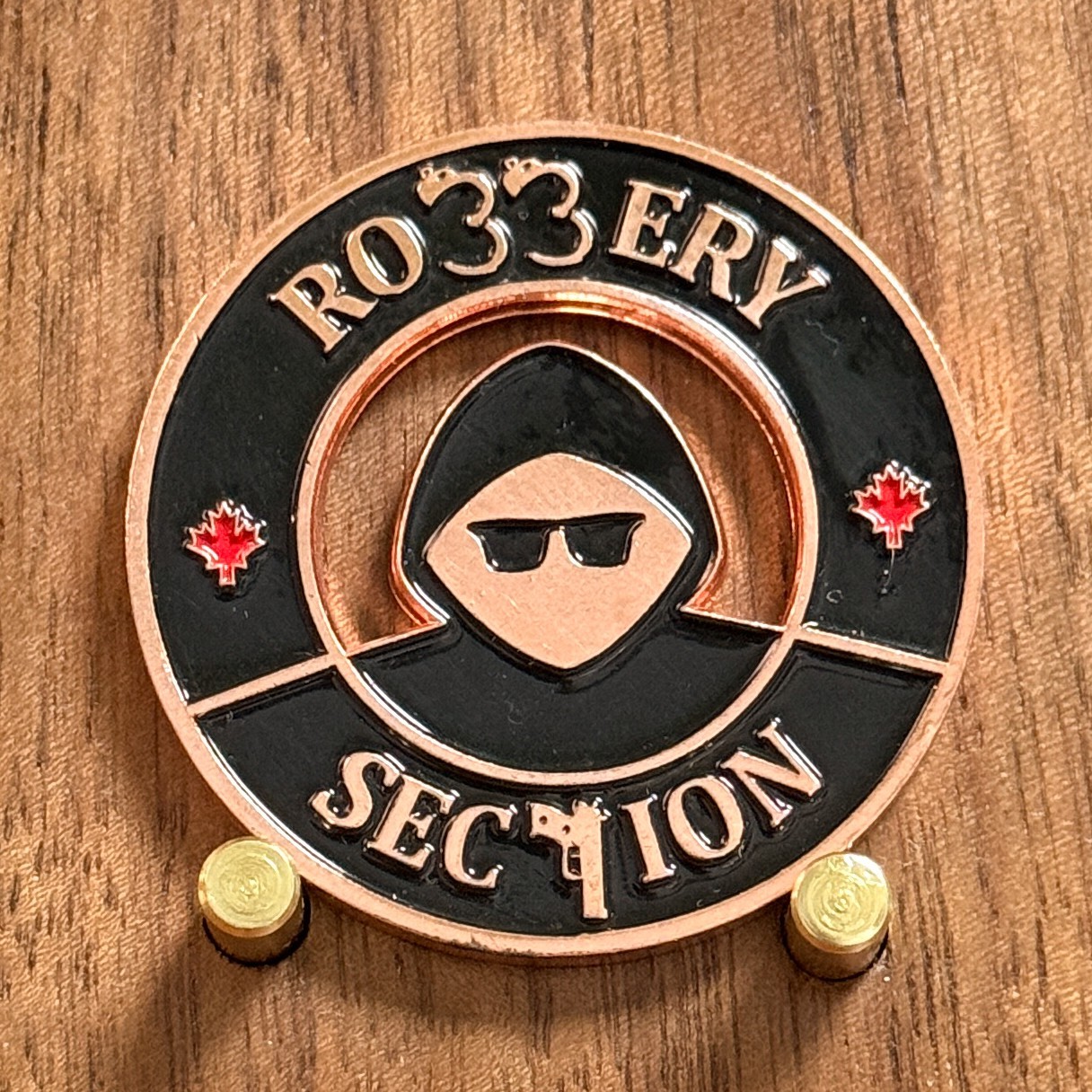 Edmonton Police Robbery Section Maple Copper Challenge Coin  1#39