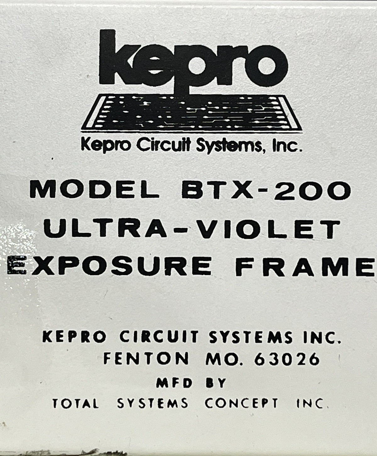Kepro Ultra-Violet Exposure Frame - Model BTX-200A