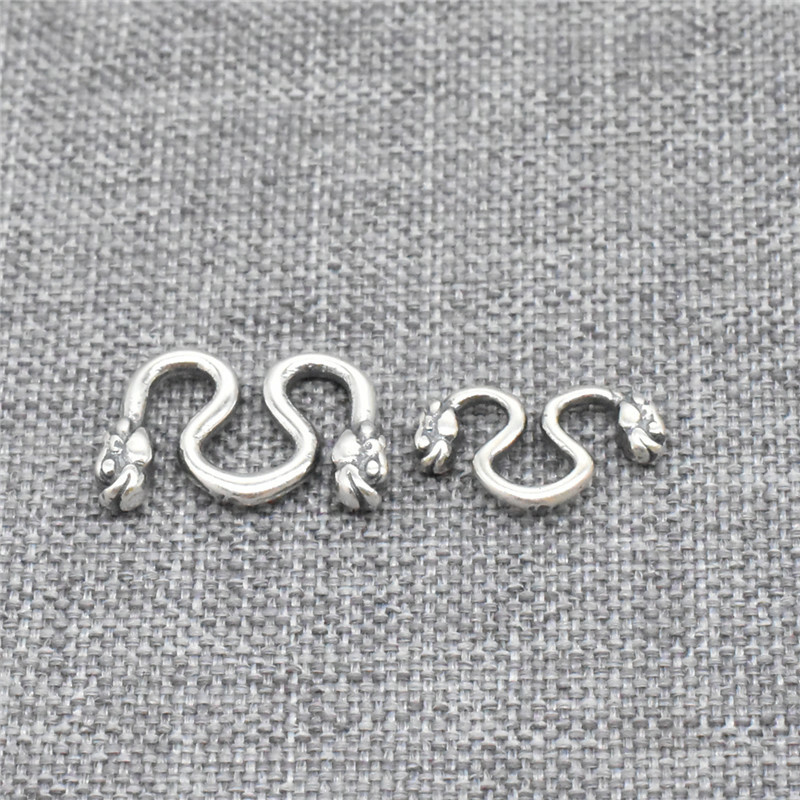 2 Sterling Silver Dragon M Hook Clasps Connector for Bracelet Necklace