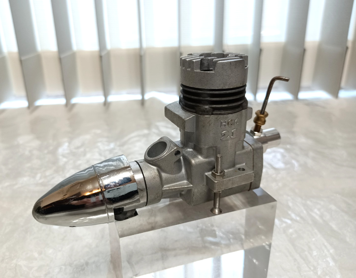 HGK .21 Vintage Engine with Chrome Spinner For Control Line Speed