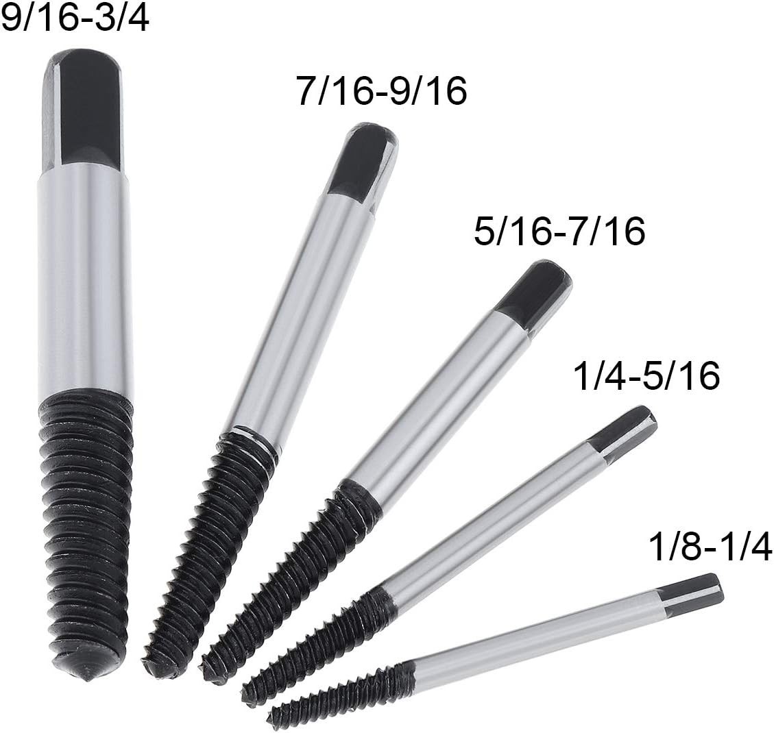 Versatile 5-Piece Screw Extractor Set - Quick Solution for Broken Bolt Removal