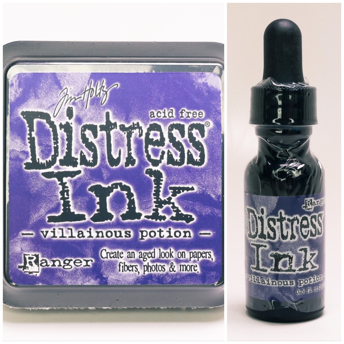 Tim Holtz Distress Ink Villainous Stamp Pad + Reinker Set Ranger