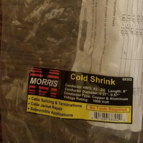 68302, Cold Shrink #2-1/0 8"