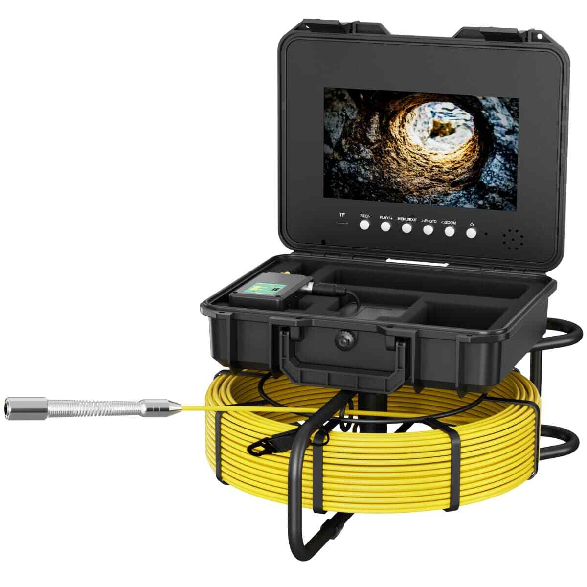10" Pipe Inspection Camera w/ 512hz Meter Counter Sewer Camera Self Leveling 30M