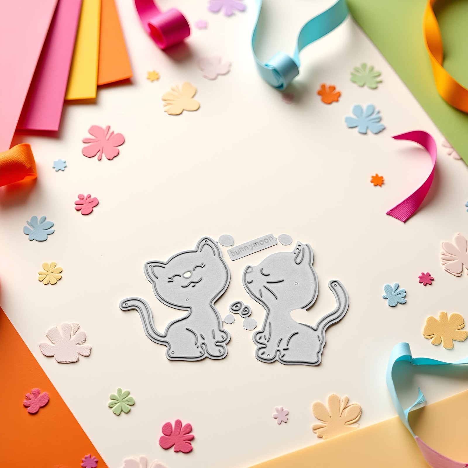 Cats Cutting Dies for Card Making, Cut Stencils DIY silver