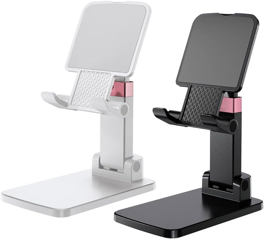 Phone Holder for Desk Cell Phone Holder Height Angle Adjustable Stands, Anti-Sli