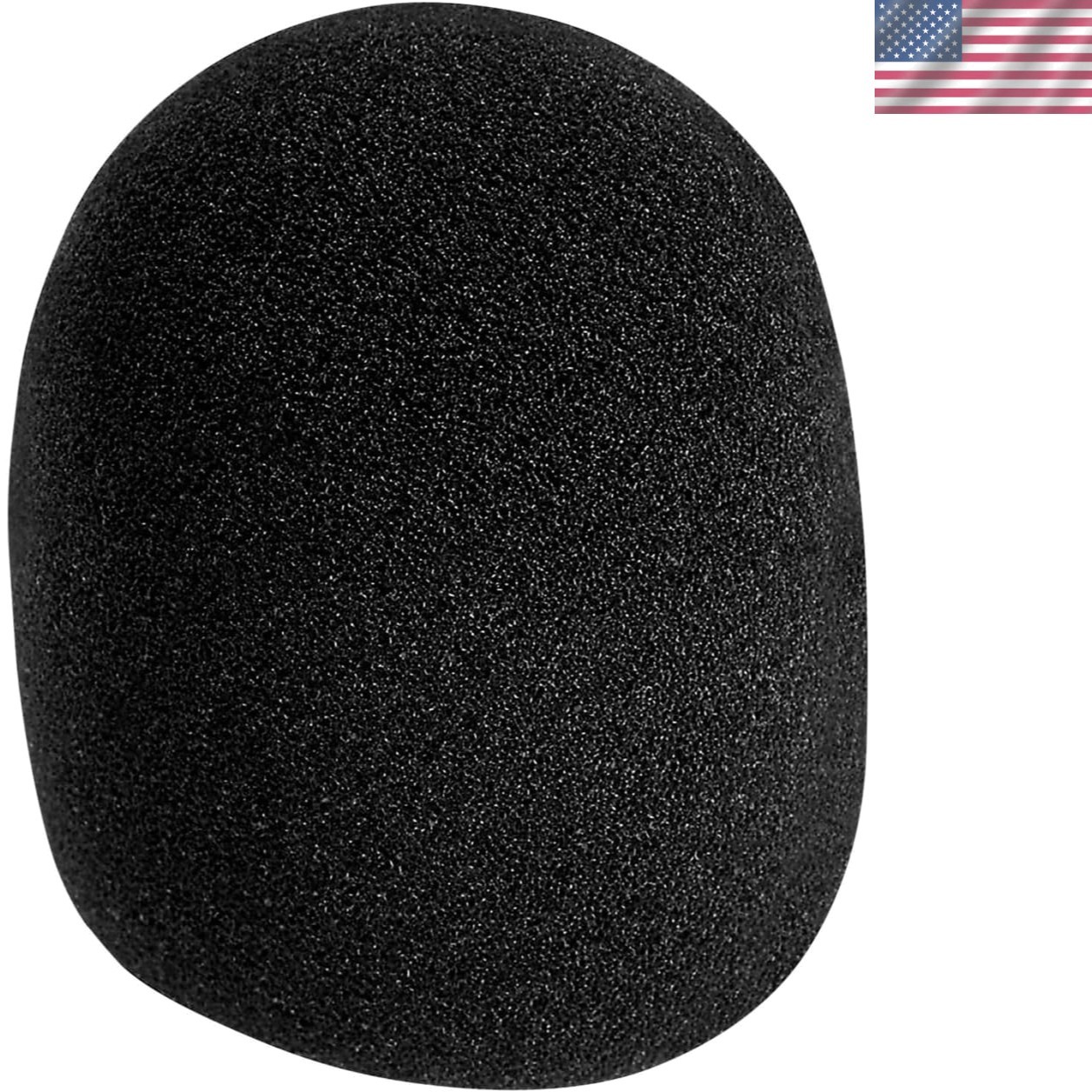 Black Foam Ball-Type Microphone Windscreen - Protects Against Wind and Spit
