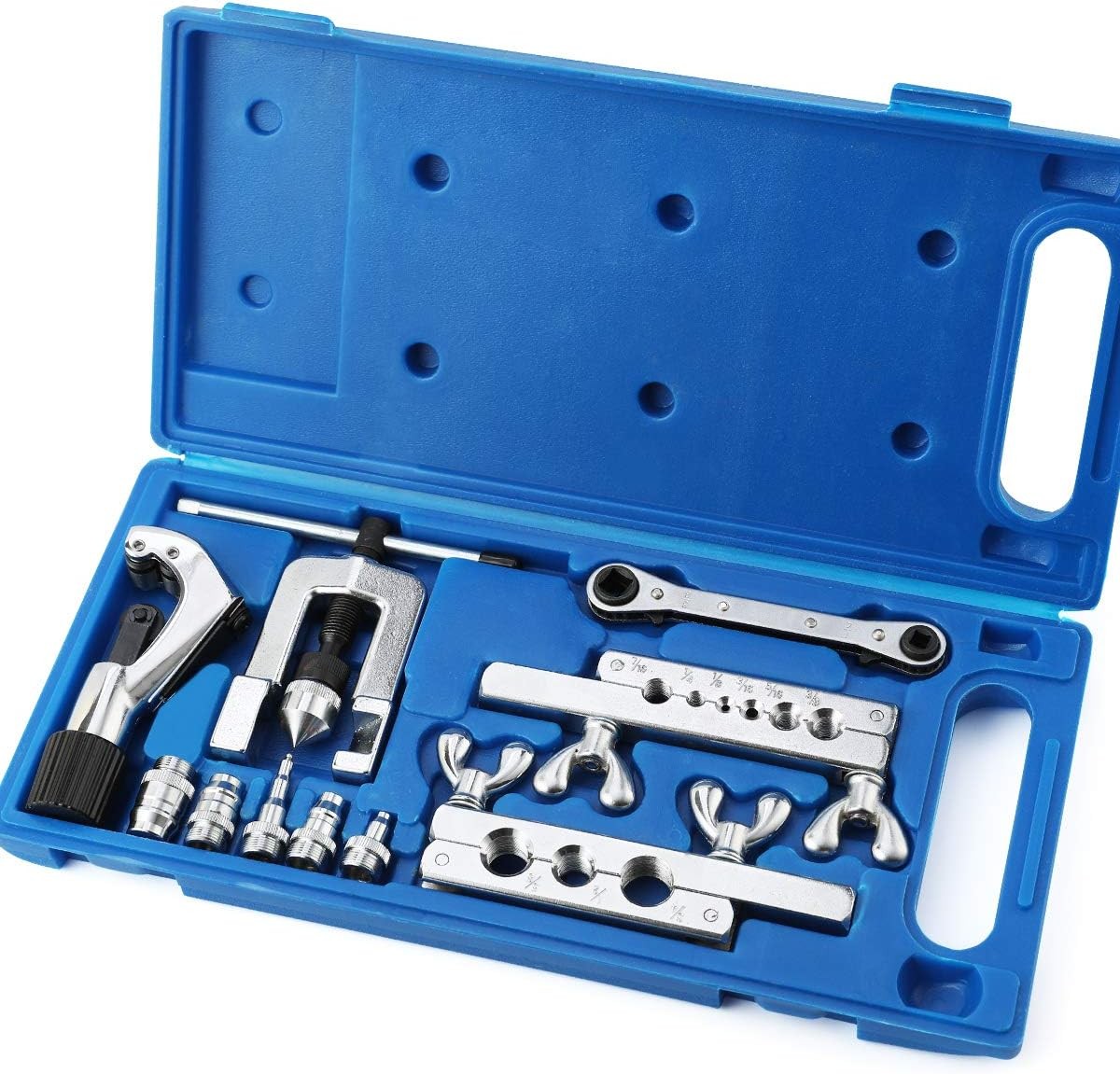 Thorstone HVAC Flaring & Swaging Tool Kit, 45° Copper Pipe Tubing Cutter Blue