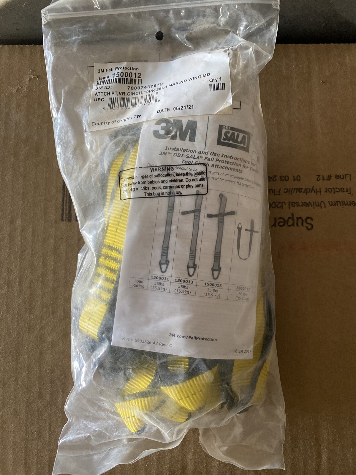 3M DBI-Sala 1500012 14-1/2" Tool Cinch w/ D-Ring Connection (10 Pcs)