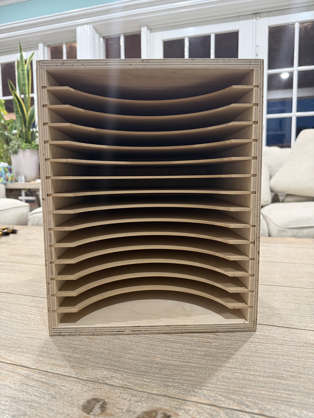 Stamp n Storage Wooden Paper Organizer 15-slot Storage Rack Holder - 8.5”x11”