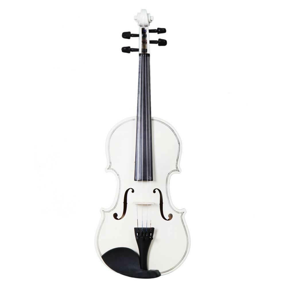 Acoustic Practice Violin 4/4 Full Size White Color with Case Bow Rosin Xmas Gift