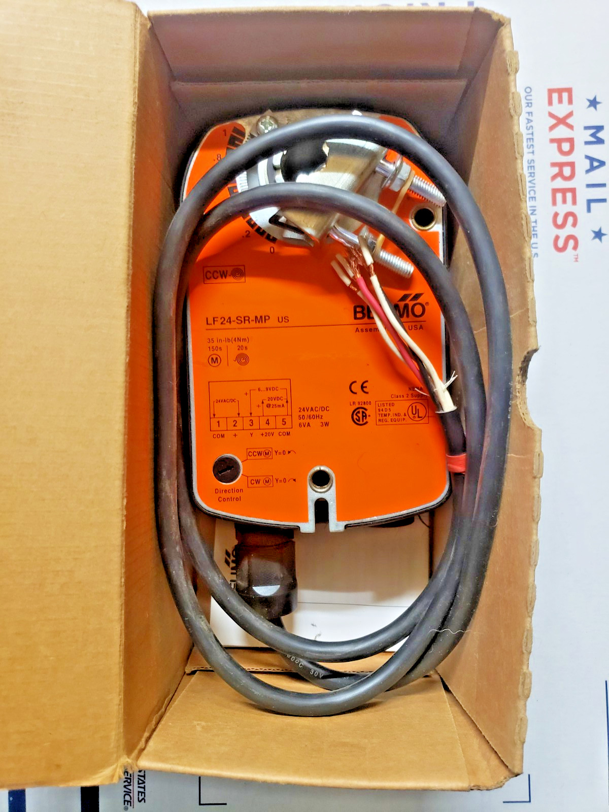 BELIMO LF24-SR-MP US SPRING RETURN ACTUATOR