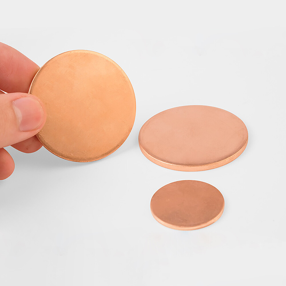 Solid Round Copper Sheet Pure Cu Plate Blanks Metal Discs 10-200mm Thick 0.5-5mm
