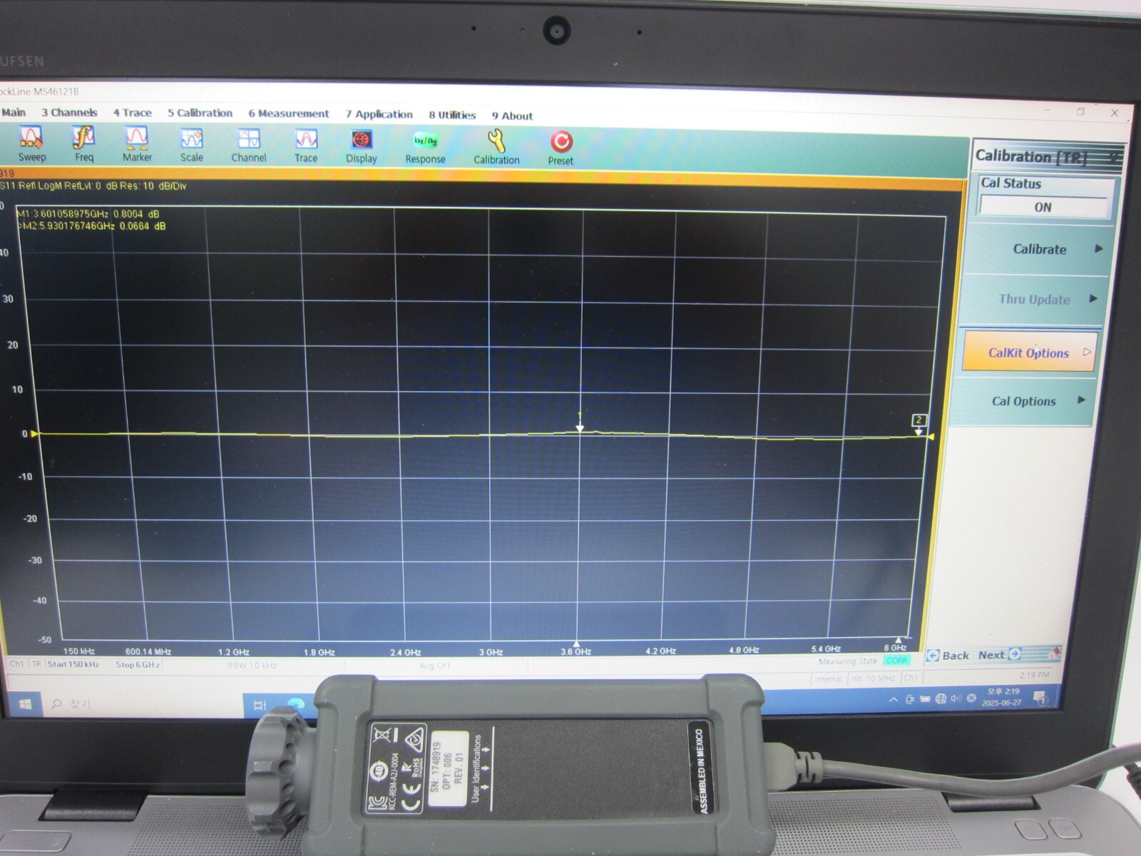 Anritsu 1-PORT USB ShockLine Network Analyzer MS46121B,Opt006, 6GHz, 1748919