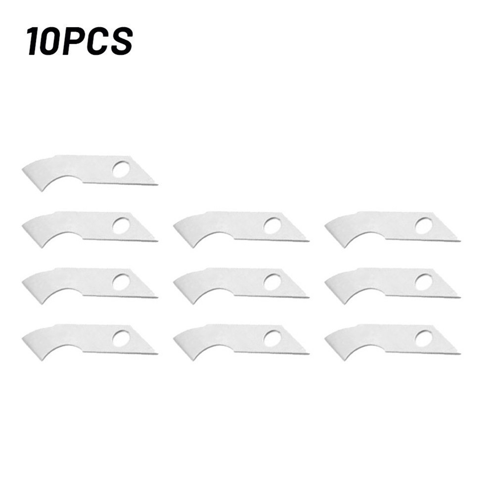 Silver Alloy Steel Hook Blade for Plastic Cutting 10Pcs Replacement Pack