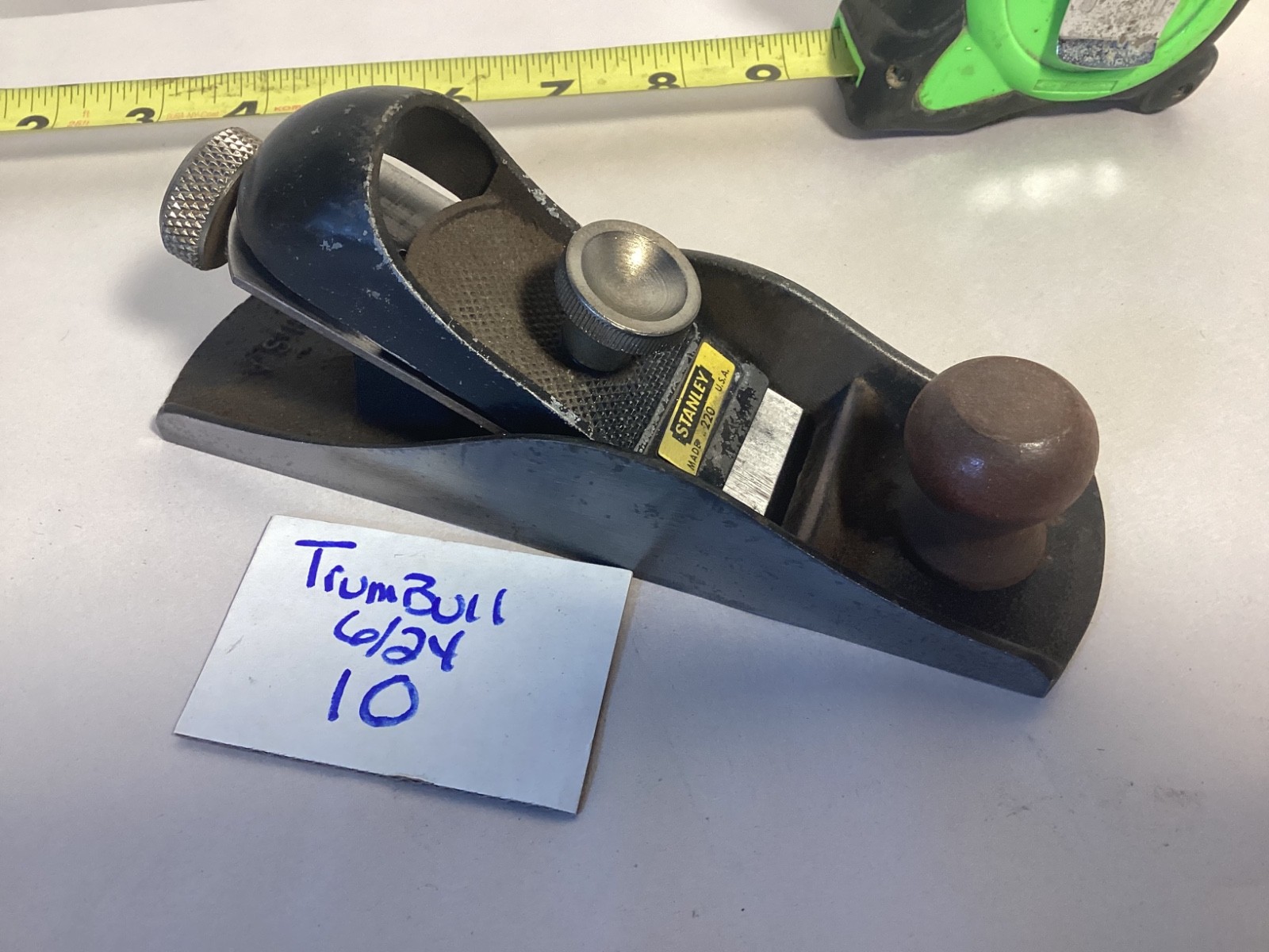 Vintage Stanley #220 block plane carpenter hand tool