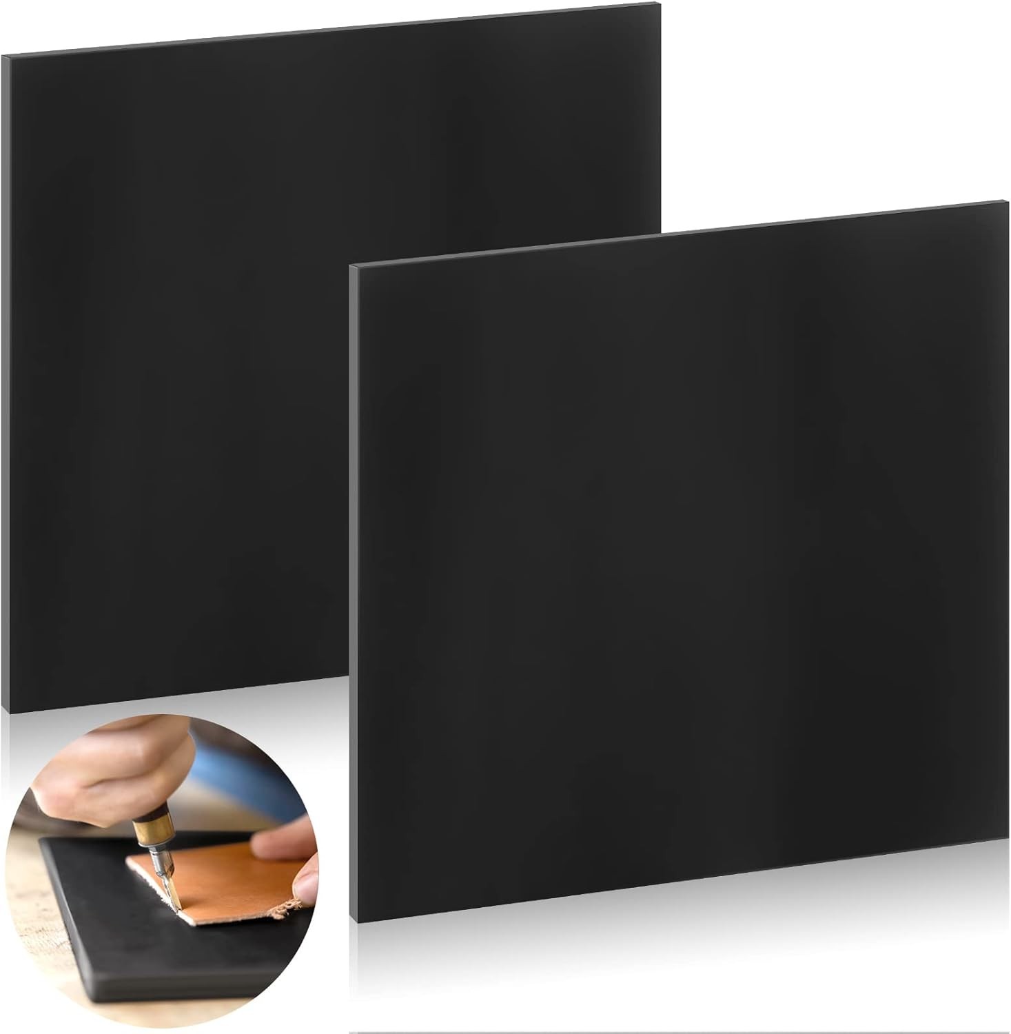 Maitys 2 Pieces Leather Punch Pad Leather Punching Board Pounding Silent Mat ...