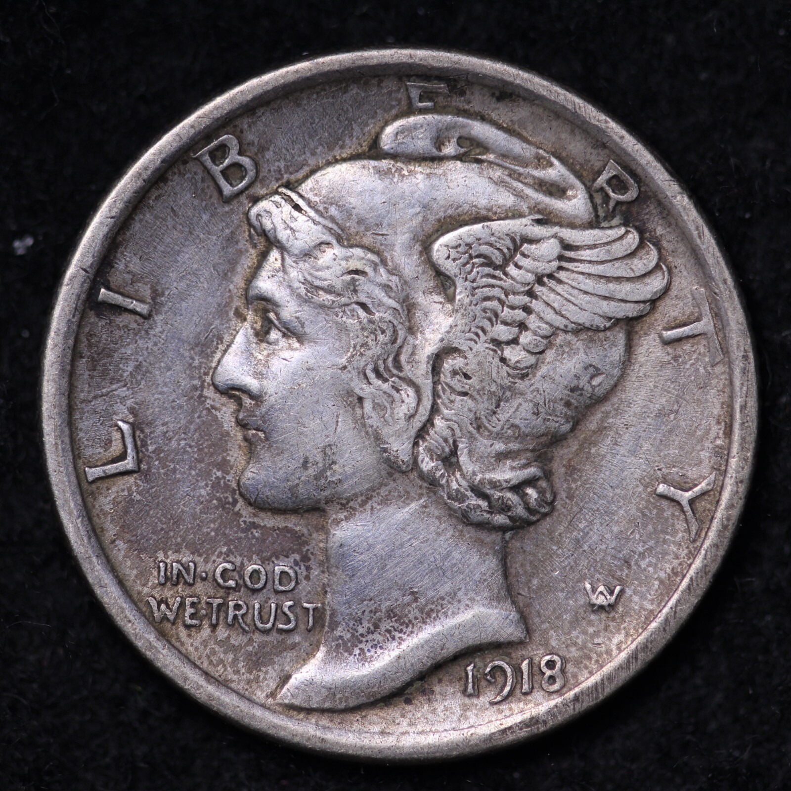 1918 Mercury Dime CHOICE AU Doubled Date E831 WER
