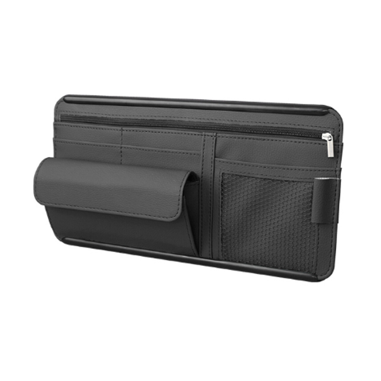 Car Sun Visor Organizer Pouch Bag Muti Pocket Card Storage Holder PU Leather US
