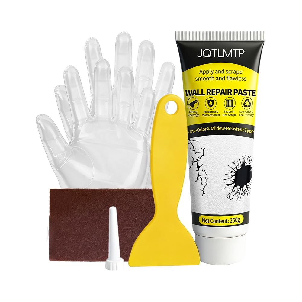 Drywall Repair Kit with Scraper, 250g Wall Putty, Easy Fix for Clear