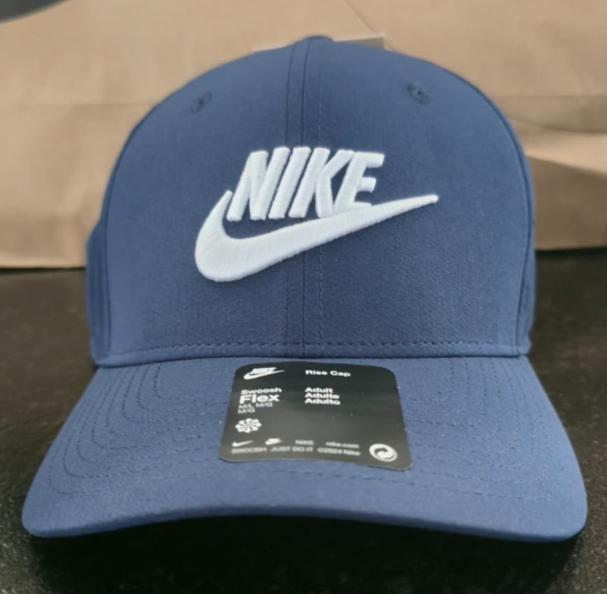 Nike Golf Dri-Fit ADV Rise Cap Swoosh Flex Hat Navy Size S M L FZ3612-410