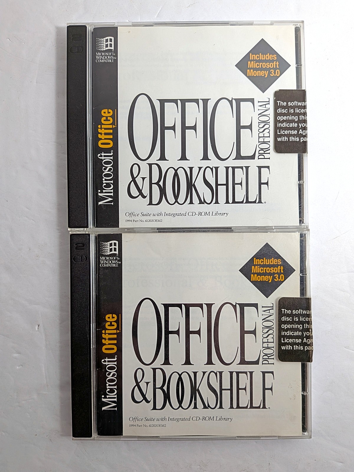 Microsoft Office Professional and Bookshelf Software 4 CD | 1994 Vintage Windows