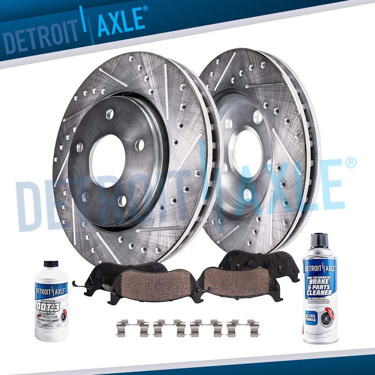 12.80 inch Front Drilled Rotors Brake Pads for Ford Flex Taurus Lincoln MKT MKS