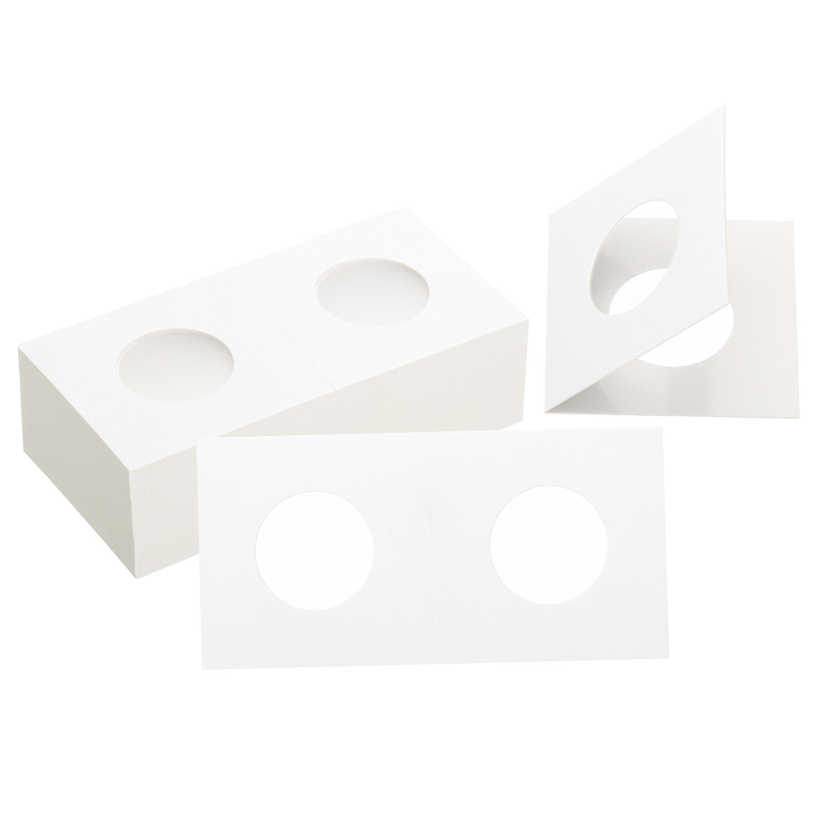 200 Pack 2 x 2 Coin Flips 25mm Cardboard Coin Holder Paper Coin Holders