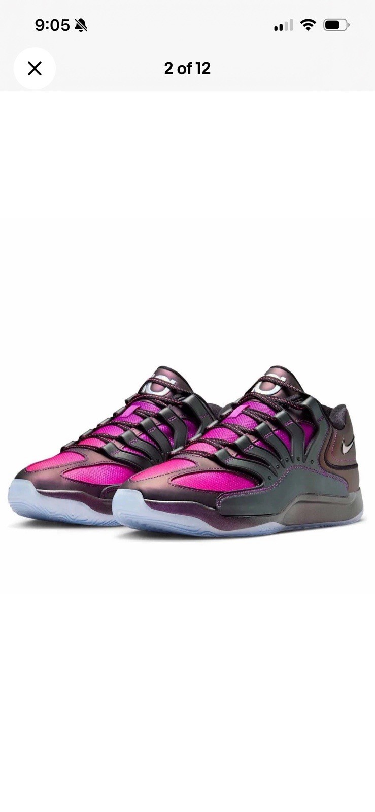 Nike KD 18 Eggplant Vivid Purple Pink Basketball IM5843-500 Men's Size 7.5 New