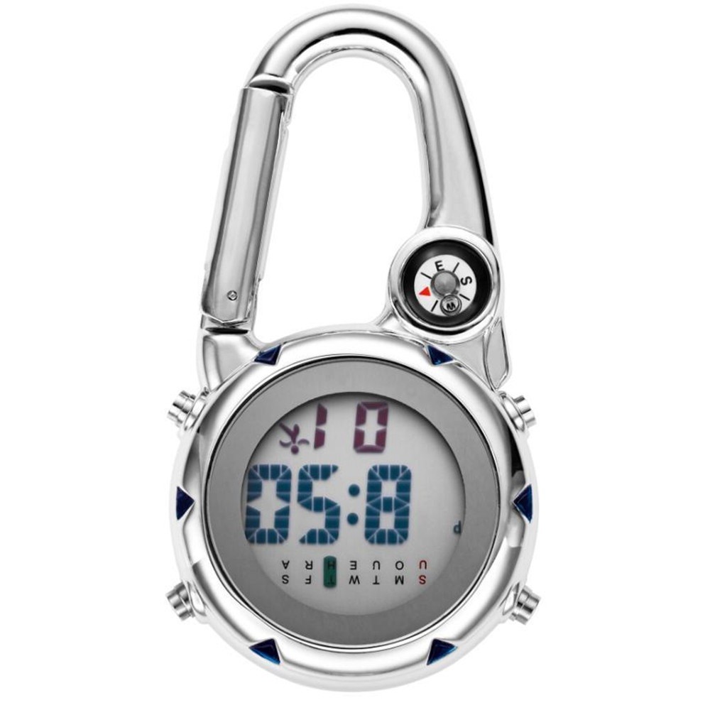 Backpack Clip On Band Carabiner Digital Sports Fob Watch Luminous For Hikers aq