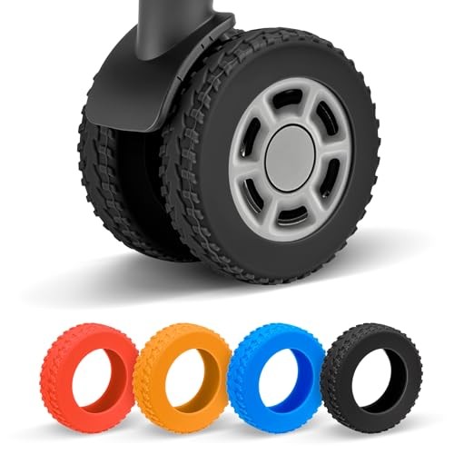 2026 Upgraded 8 Pcs Luggage Wheel Covers, Silicone 2-2.4in (8PCS) Black