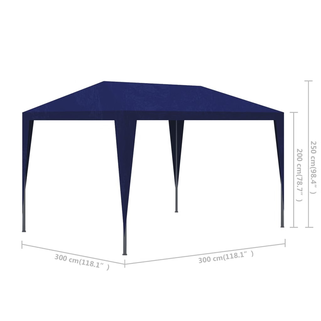 Gazebo Blue Polyethylene, Steel Large Foldable Gazebo Square
