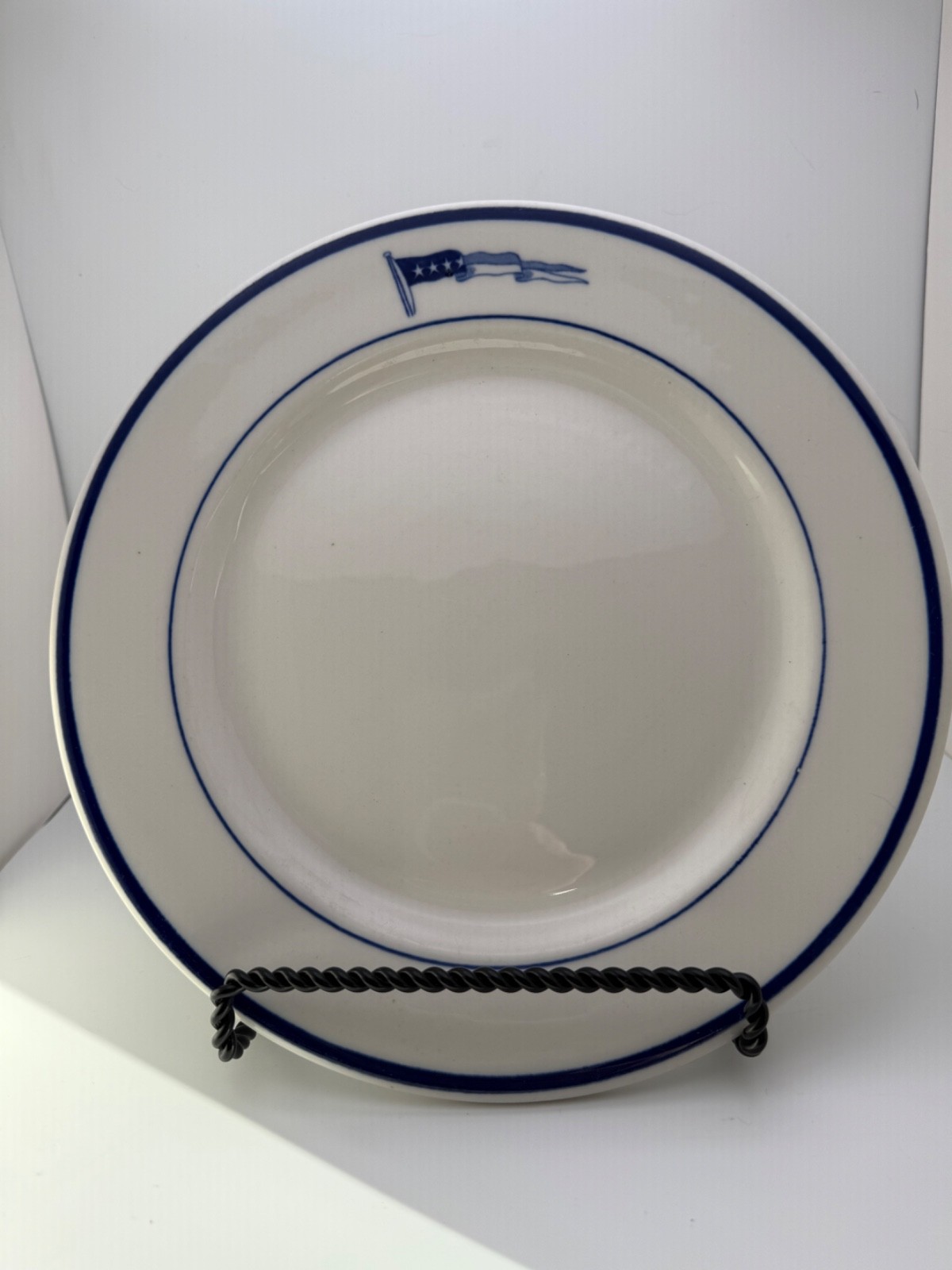 Vintage SHENANGO China USN Navy Captains 4 Star Pennant 9.5" Dinner Plate