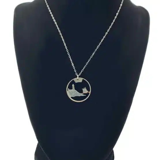 Maine State Necklace | Quarter Cut Out | 18-inch Chain