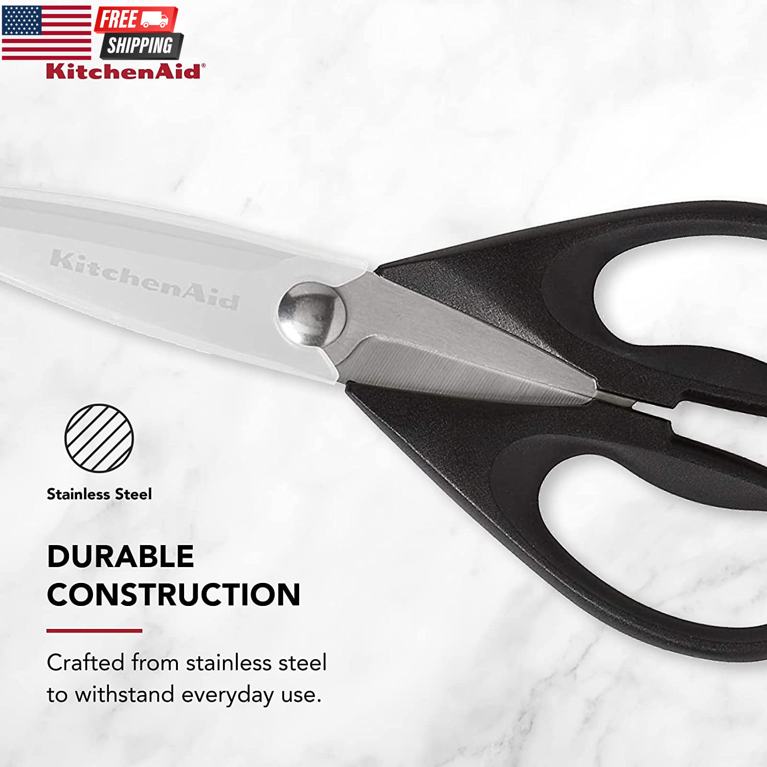 Kitchenaid All Purpose Kitchen Shears with Protective Sheath Durable Stainless S