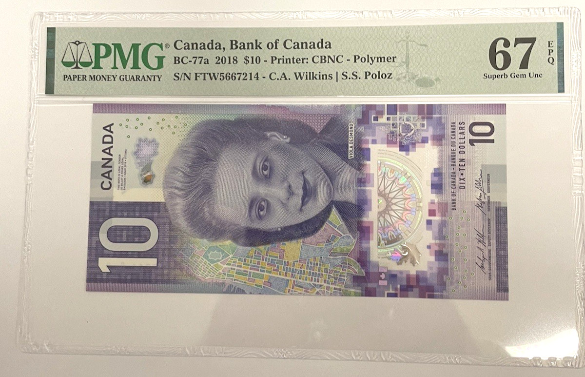 2018 $10 Dollars Canada, Bank of Canada BC-77a PMG 67 Superb Gem UNC TOP POP