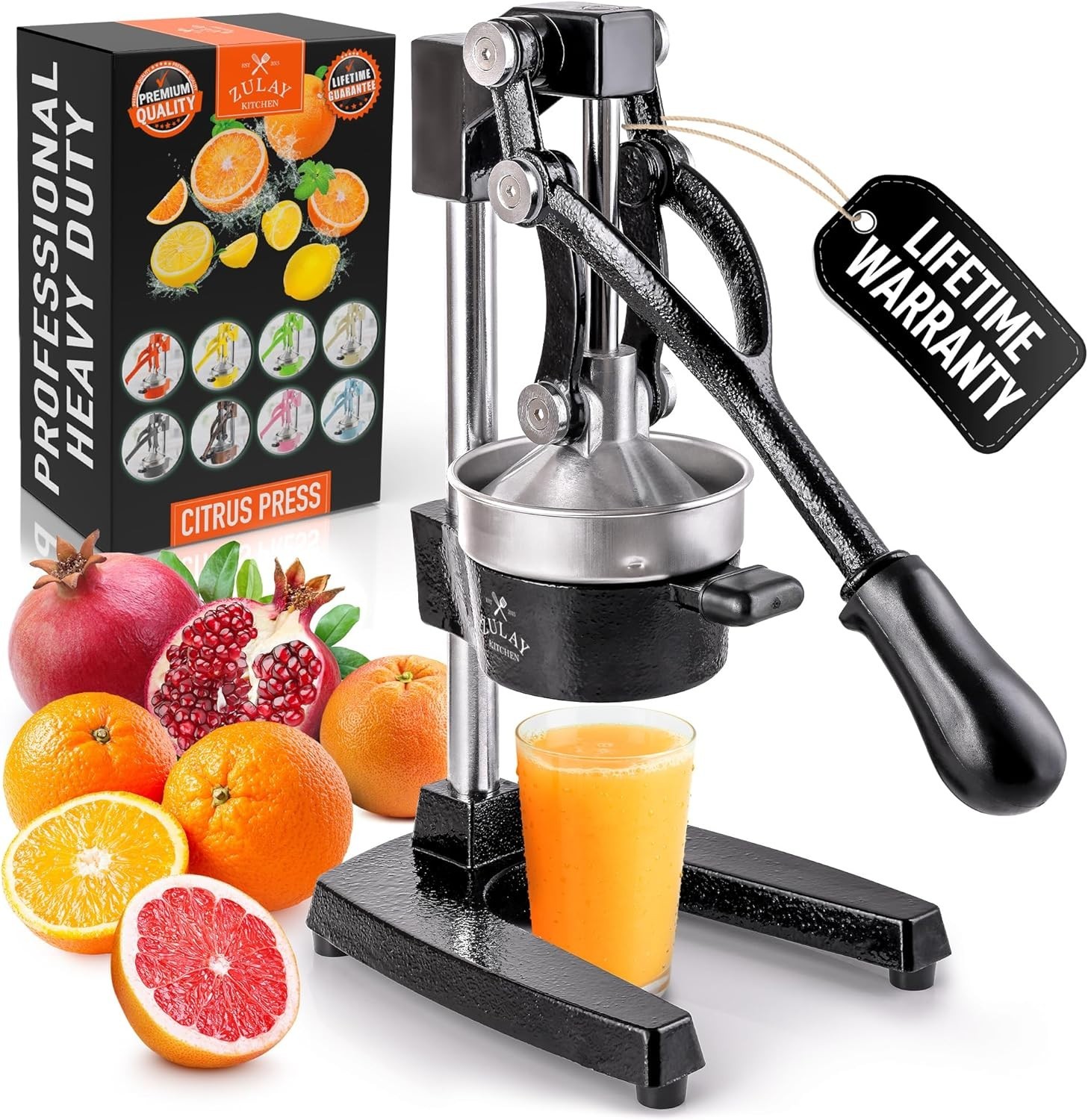 Zulay Kitchen Cast Iron Juicer - Heavy Duty Manual Juicer