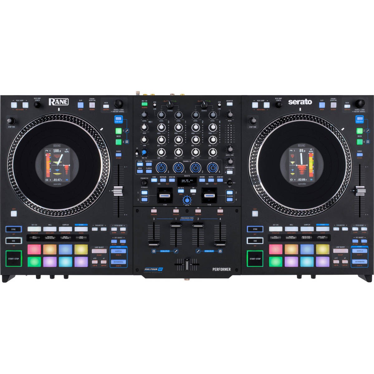 Rane RANE DJ PERFORMER Advanced Four-Channel Motorized DJ Controller with Stems