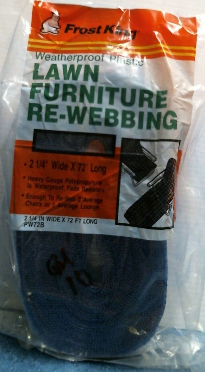 Frost King Lawn Furniture Re-Webbing 2-1/4" w. X 72' L.,  BLUE (PW72B) FS