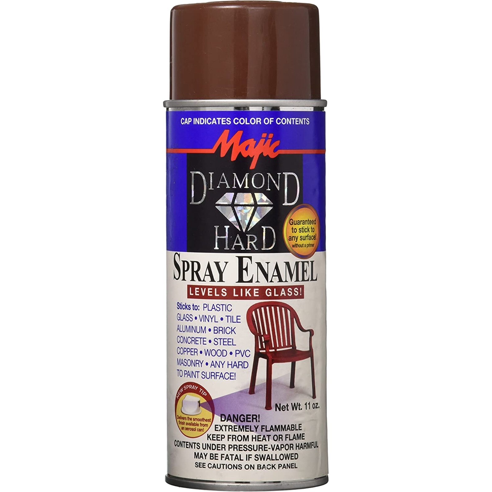 Majic Paints 8-21502-8 11 oz. Dark Brown Diamond Hard Spray Enamel - Dark brown