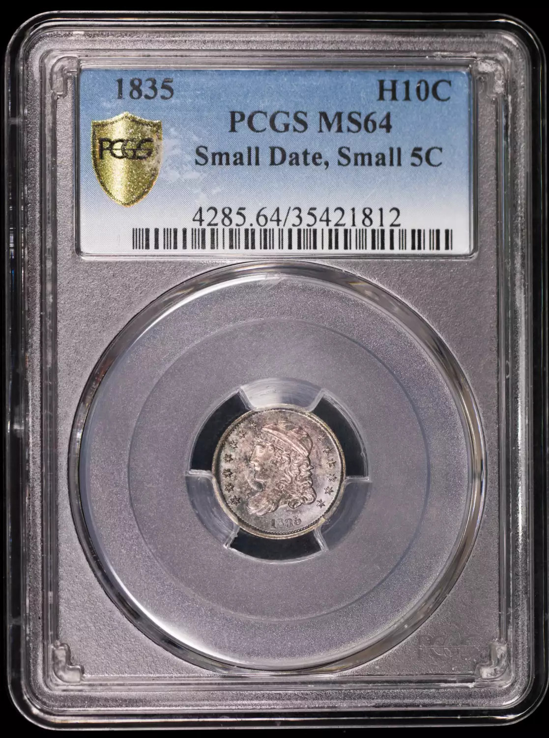1835 P Capped Bust Half Dimes PCGS MS-64 Small Date, Small 5C